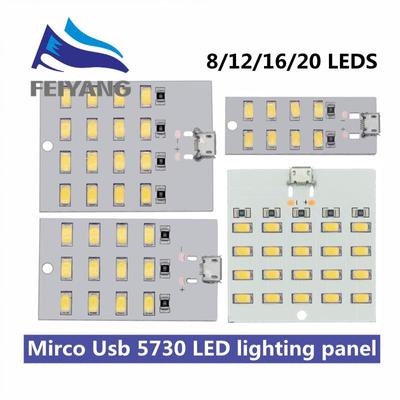 5730 Smd 5V 430mA ~ 470mA Weiß Mirco USB 5730 LED Beleuchtung Panel USB Mobile Licht Notlicht Nachtlicht elektronische DIY