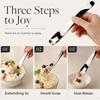 Heavy Duty Dessert Spoon 2pcs Stainless Steel Long Handle Scoop Square Sugar Spoon for Ice Cream Coffee Tea, Kitchen Baking