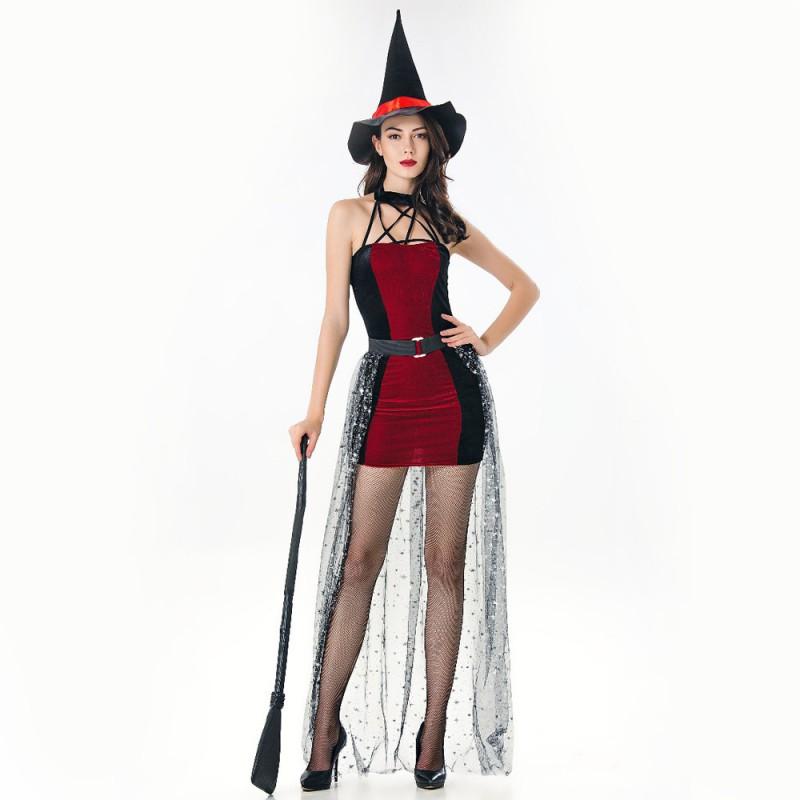 Halloween Costume Women Cosplay Vampire Snow White Dress Witch Queen Party Stage Performance Outfit