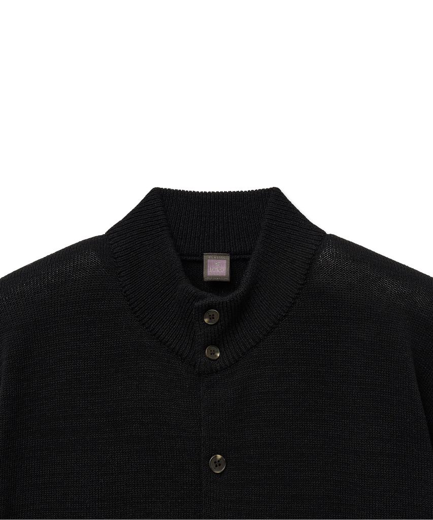 IOLO Linen A-One Knit Jacket_Ink Black