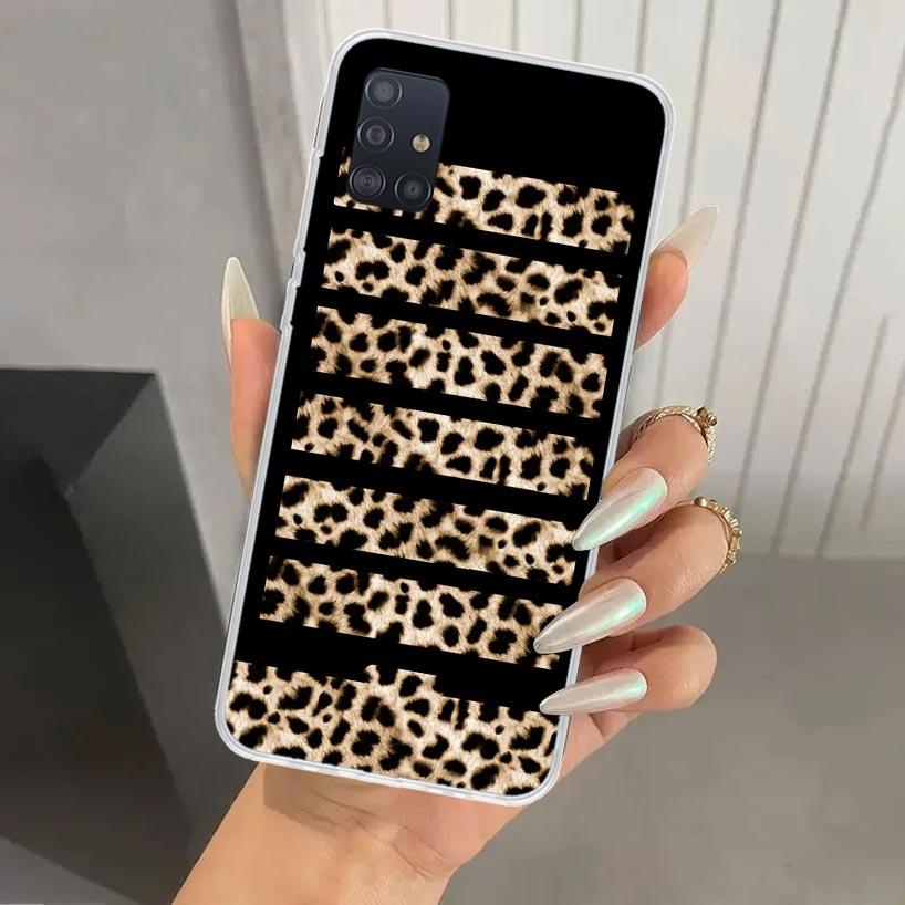 Leopard Print Phone Case for Samsung Galaxy A52 A32 A22 A12 A02S A50S A30S A10S Note 20 Ultra 10 Plus S10 A31 A20 A71 A72 Galaxy
