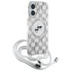 Karl Lagerfeld Klhmp16Shckcklct Iphone   16 6.1 Transparent Hardcase Iml Crossbody Monogram Karl & Choupette Head Magsafe
