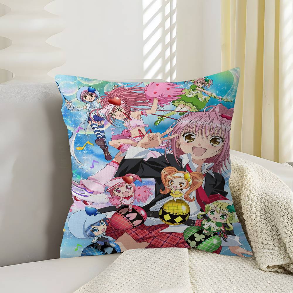Shugo Chara Anime Pillow Covers Cartoon Sofa Decorative Home Doublesided Printing Short Plush Cute Cushion Cover