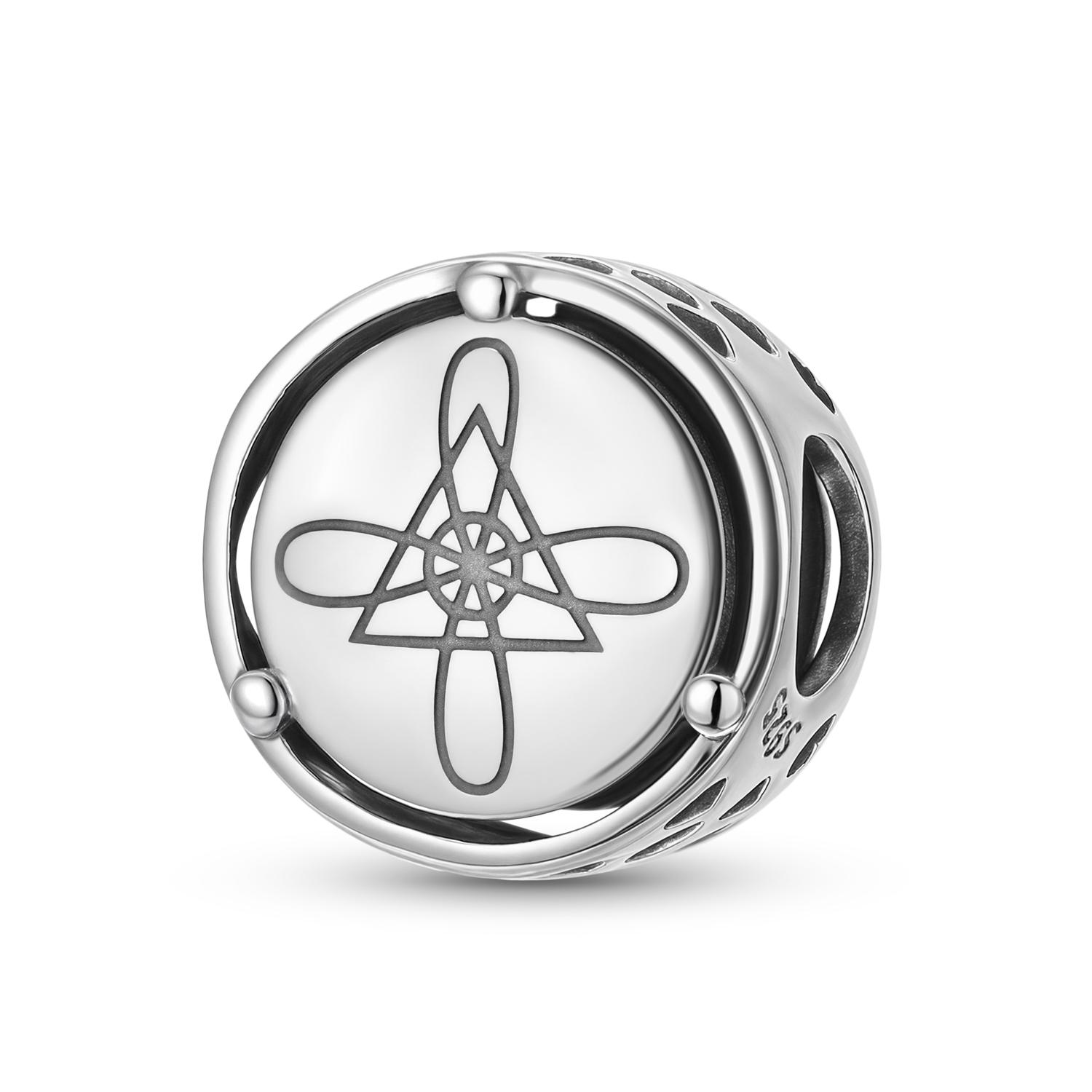 Gnoja Charm Authentic 925 Sterling Silver Geometric Symbols Beads for Women Charm Bracelet Necklace Fashion Jewelry Making