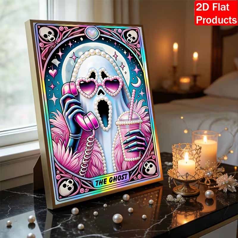 DIY Ghost Call Pearl Diamond Art Kits Without Frame 30x40cm Gem Art Diamond Painting Kits for Adults/Beginners Gift Idea Home Wall Decor