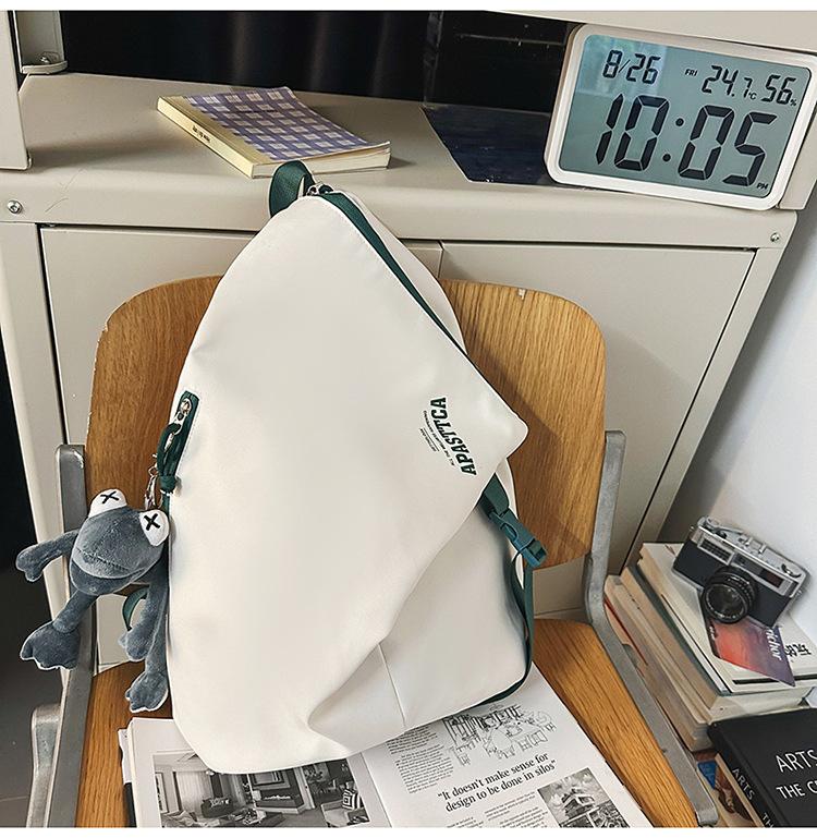 School bag high value color matching trendy cool school bag couple casual simple light outdoor versatile large capacity