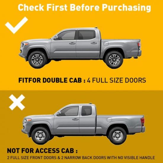 For 2016-2022 Toyota Tacoma Cup and Door Center Console Liner Insert Black Trim