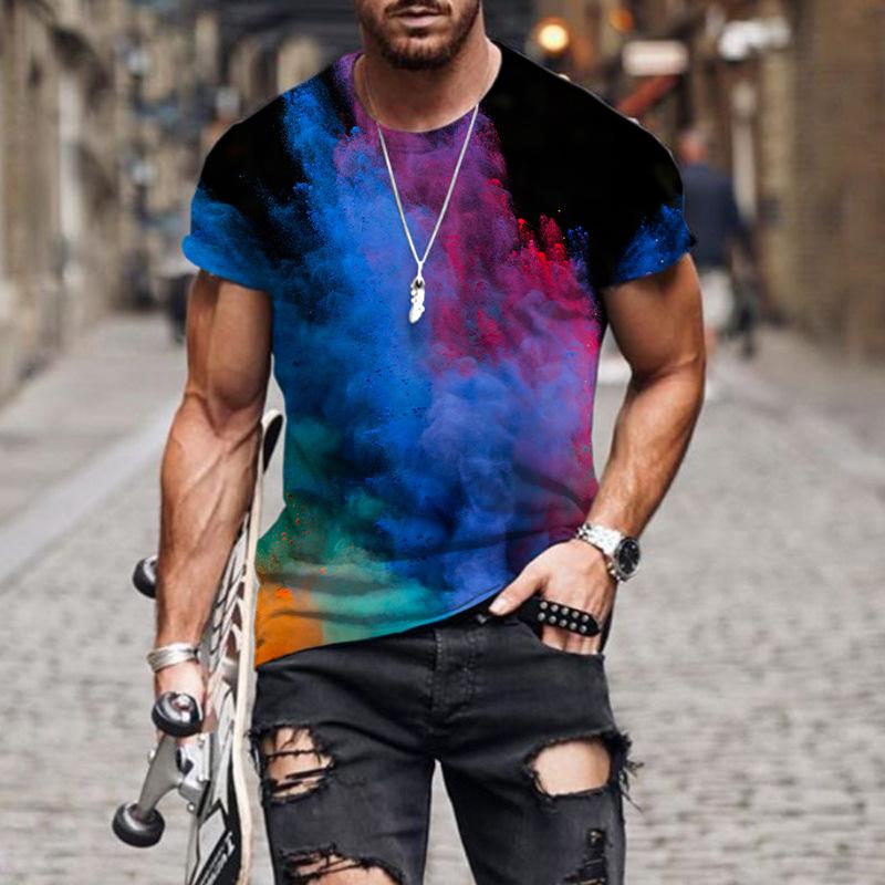 3D Digitaldruck T-Shirt Teenager Herren Kurzarm Oberteil Vielseitig Atmungsaktiv