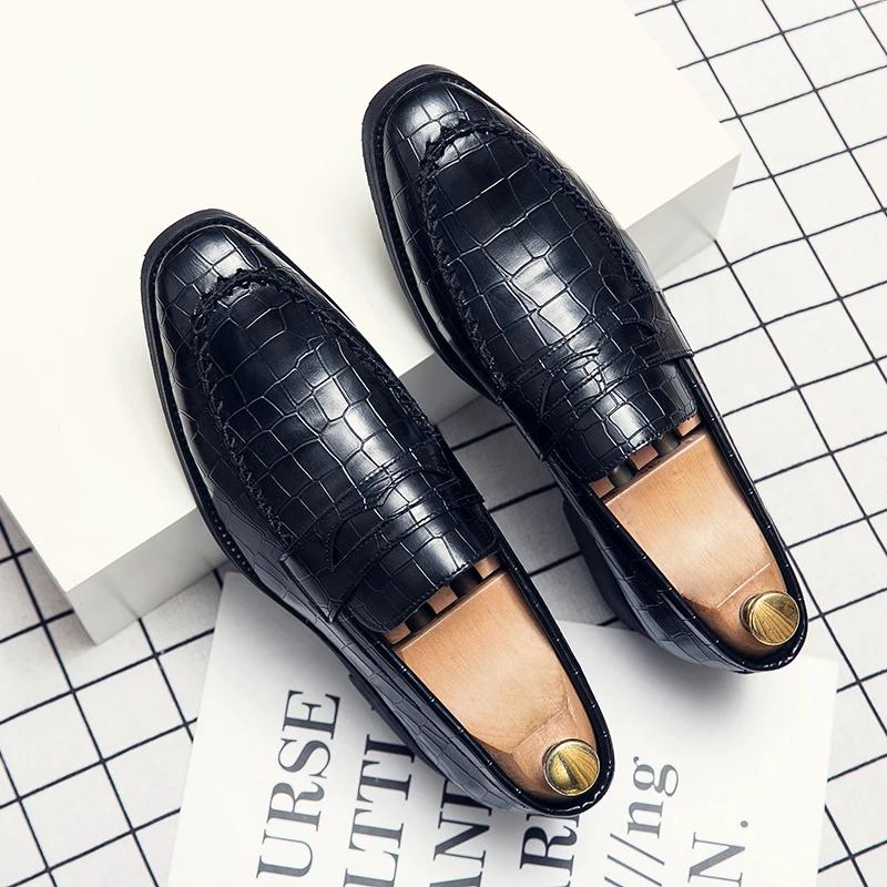 

Модные мужские мокасины, синие, красные, черные, мужские деловые туфли, дизайнерская обувь, мужские туфли без застежек, дышащие мужские туфли для вечеринок 38 чёрный