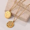 Cross-Border New Arrival Simple Fashion Personality Temperament Wild Sweater Chain Crystal Zircon Round Brand Pendant Necklace