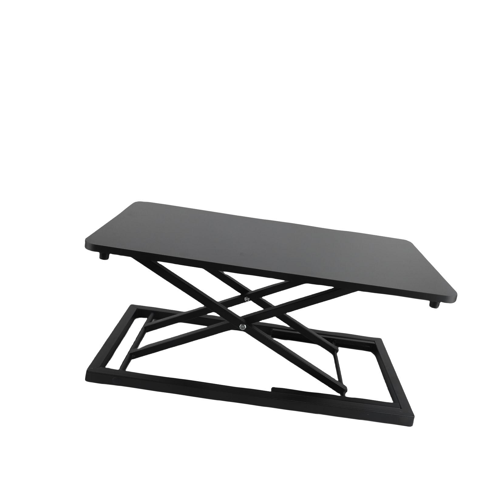 Convertor birou reglabil pe înălțime 15,7 inch, 7 niveluri de înălțime, suport pliabil pentru birou pentru laptop și display negru
