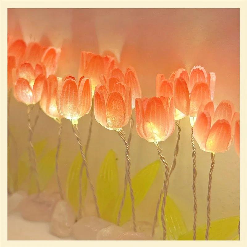 DIY Wooden Photo Frame Tulip Flower Sea Home Decoration Ornaments Atmosphere Lights Valentine's Day Mother's Day Birthday Gifts