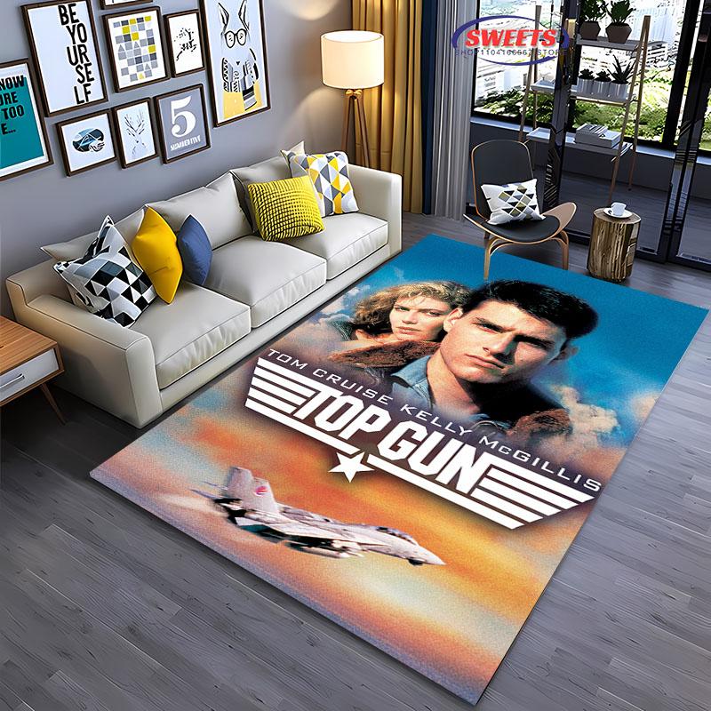 Classic Movie Carpet Top Gun Tom Cruise Rug for Home Living Room Bedroom Sofa Doormat Decor,kid Area Rug Non-slip Floor Mat Gift