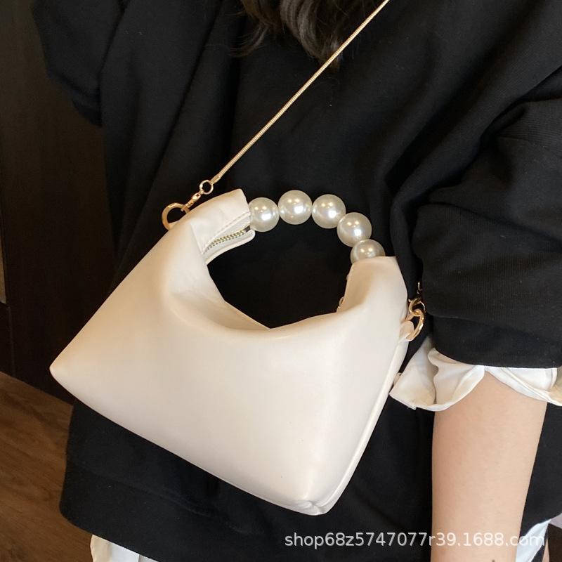 Fashion Niche Design Pearl Handbag Bag Women's New High-end Chain Messenger Bag Small Fresh Dumpling Bag