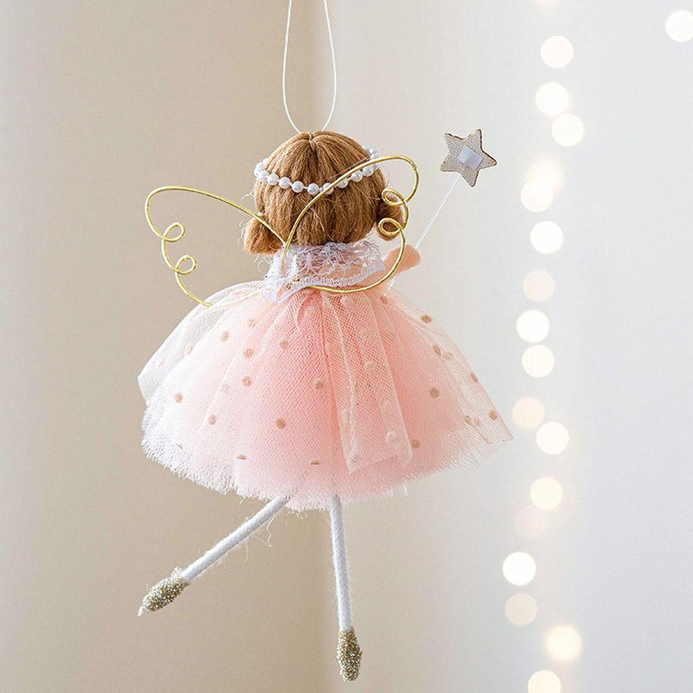 Fashion Fiber Christmas Ornaments Handmade Cartoon Angel Xmas Tree Pendant Soft Angel Girl Ornaments Home Decor