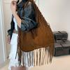 Casual Retro Large-capacity Bag Women's New Versatile Shoulder Underarm Bag Fashionable Fringed Tote Bag