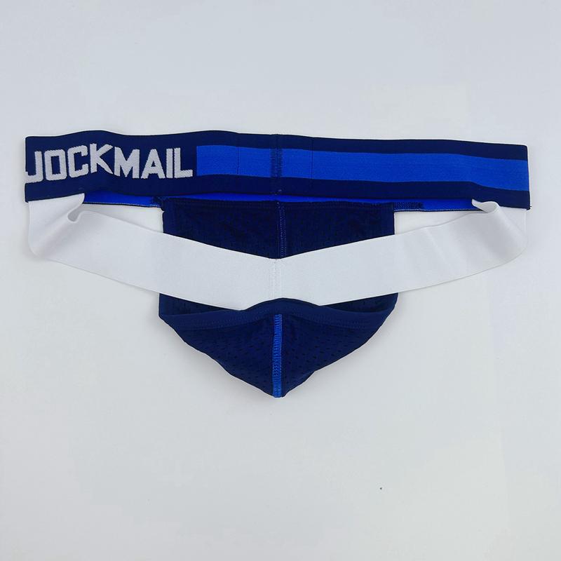 Jockstraps JOCKMAIL Fashion Low Waist Men's Thong Underwear Mesh Breathable Sexy Jockstraps Halo Sports Daily Casual Man G-string Underpnats