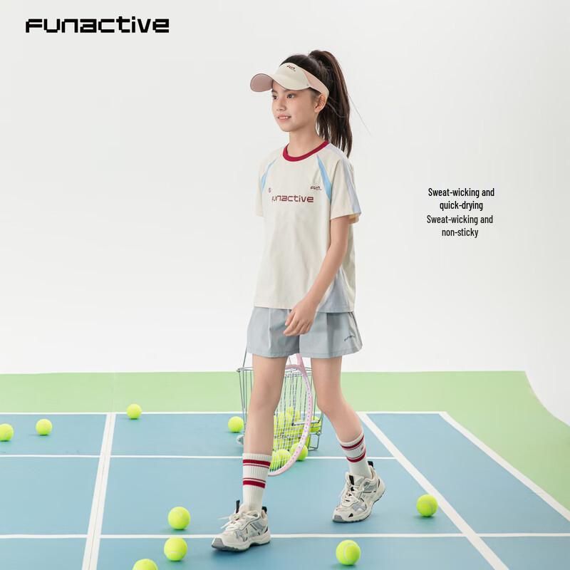 T-shirt de Sport Actif pour Filles à Manches Courtes à Séchage Rapide