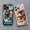Vintage Oil Painting House Phone Case For iPhone 16 15 14 Pro Max 11 13 12 Pro MAX 7 8 Plus XR X Flower Courtyard Silicone Cover