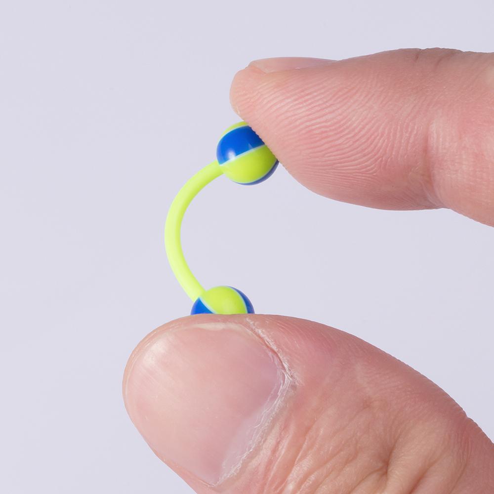 Mixfarbe Acryl Kugel Zungenringe Brustwarzenring Halter 14G Flexibler Zungenpiercingstab Bioflex Brustwarzenstäbchen 16mm