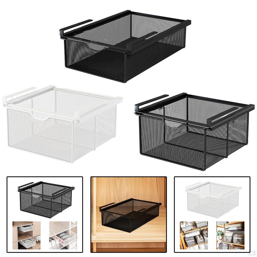 Basket Organizer, Pull-out Storage under The Shelf, Hanging Drawer