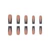 Chic Black French Water Pipe False Nails Set - 24 Pieces Spicy Girl Style