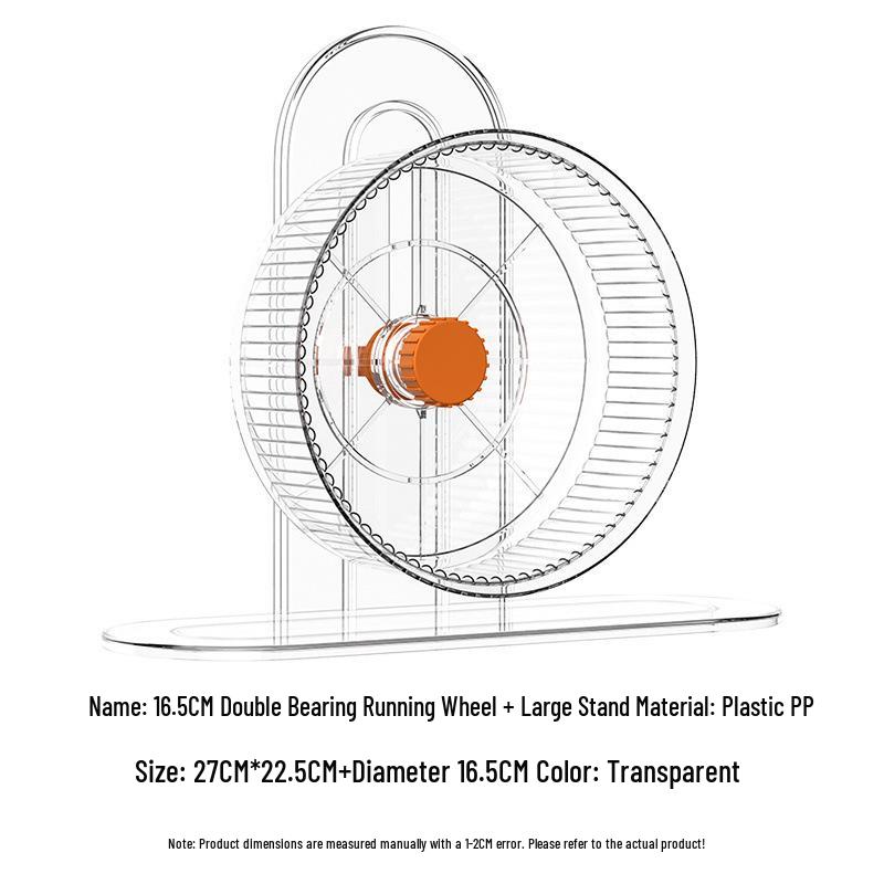Extra Large Silent Hamster Running Wheel with Stand & Double Bearings - Includes Exercise Flywheel, One-Piece Design, Free Shipping