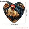 Heart-shaped Wooden Sign with Rooster Pattern, Decorative Plaque & Sign for Front Door Wall Hanging Decor, Ideal Home Hanging Decoration