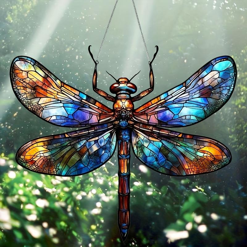 Akrylowa zawieszka 2D ważka do okna z elementem łapiącym światło, dekoracja ścienna z motywem ważki, wystrój do domu, biura, ogrodu, prezenty świąteczne