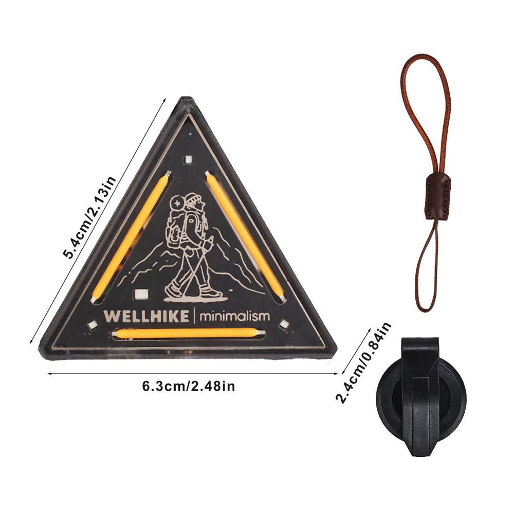 LED Tactics Triangle Light Portable Camping Light Mini Direction Light Outdoor Warning Light Rechargeable Hiking Fishing Bikes