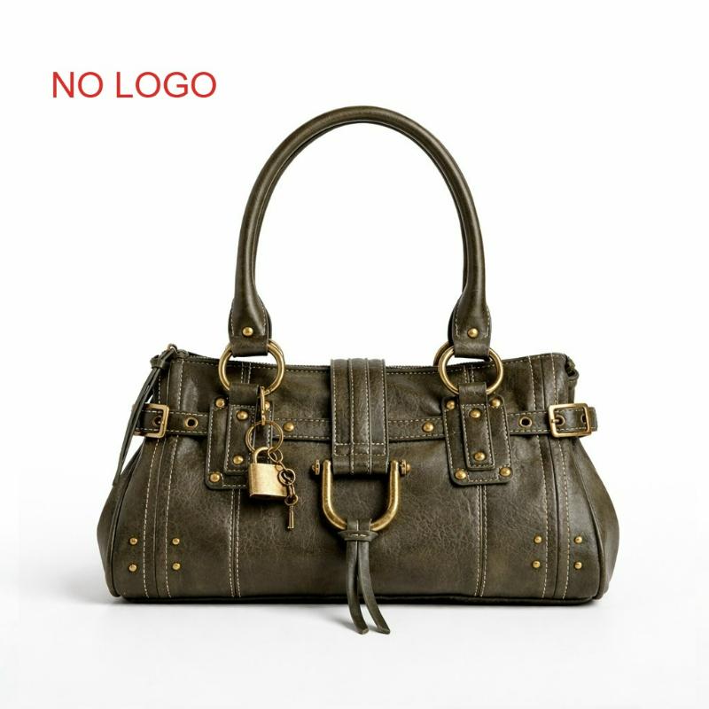 New Trendy Design Zip Shoulder Bag, Retro Style Buckle Bag for The Armpit Area, Large Capacity Versatile Commuter Handbag