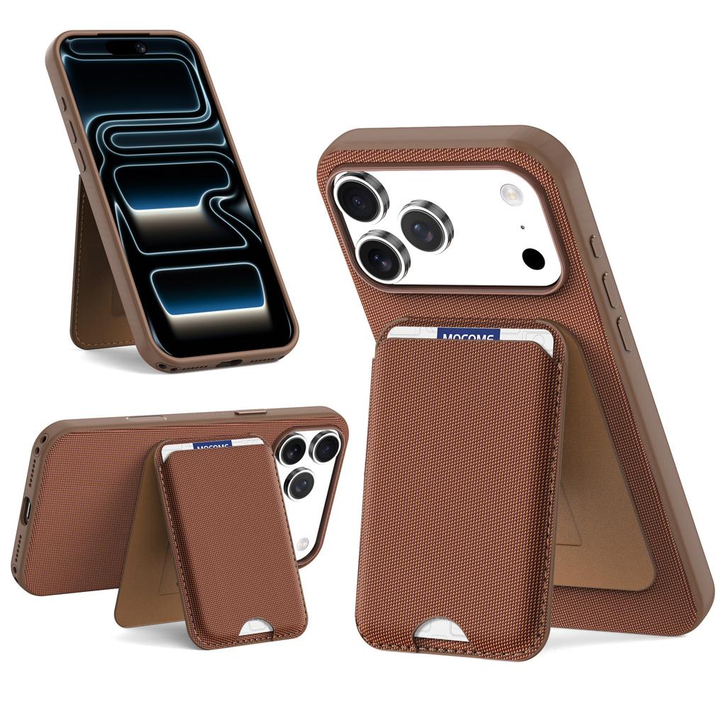 2 in 1 Detachable Card Holder Stand Fabric Phone Case For iPhone 17 Pro Max 16 Plus 15 14 13 12 11 Shockproof Portable Cover