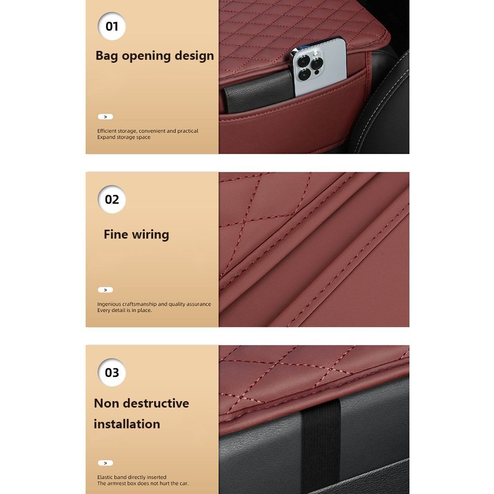 PU Leather Car Armrest Pad Antifouling Arm Rest Protector Mat Car Armrest Mat  Center Console