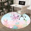 Encantadora Base de Cadeira Amigos do Oceano Design Fofo de Água-viva, Polvo, Peixe e Cavalo-marinho para Decoração de Casa, Tapete de Escritório, Ideia de Presente para Crianças e Adultos