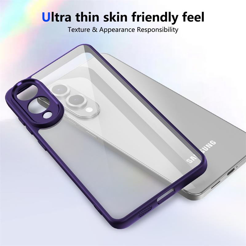 For Samsung Galaxy S25 Edge Case Plating Silicone Bumper Shockproof Clear Back Cover Hard Matte Phone Case for Samsung S25Edge