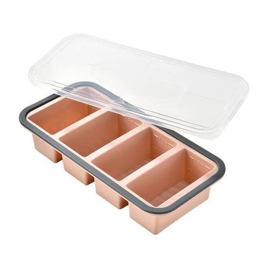 Silicone Food Storage Container with Lid Reusable Freezer Lunch Box Tray Divided Meal Prep Container for Kitchen