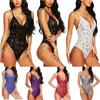 Women Lace Stretch Bodysuit Lingerie Sleeveless V Neck Top Jumpsuit S3xl Vest