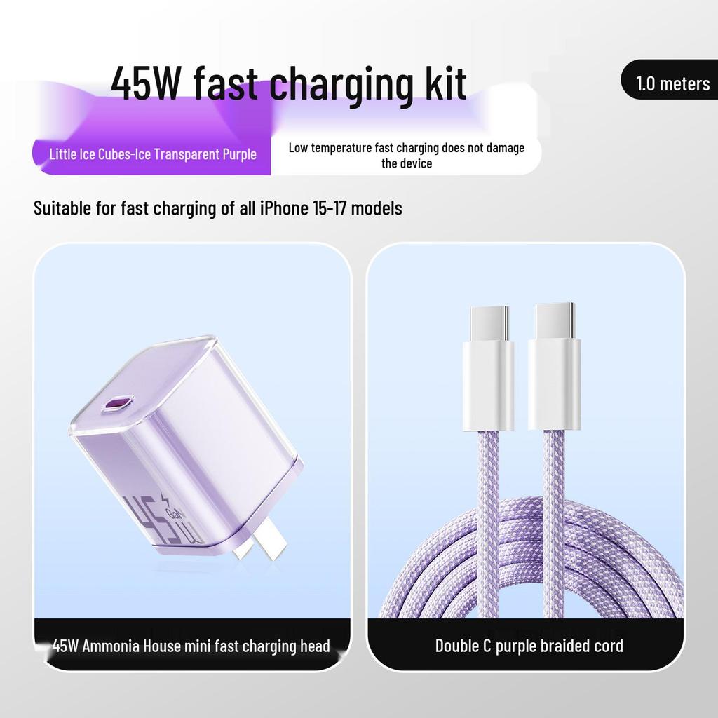45W GaN Charger for iPhone 14 Series with Universal Cable Compatibility