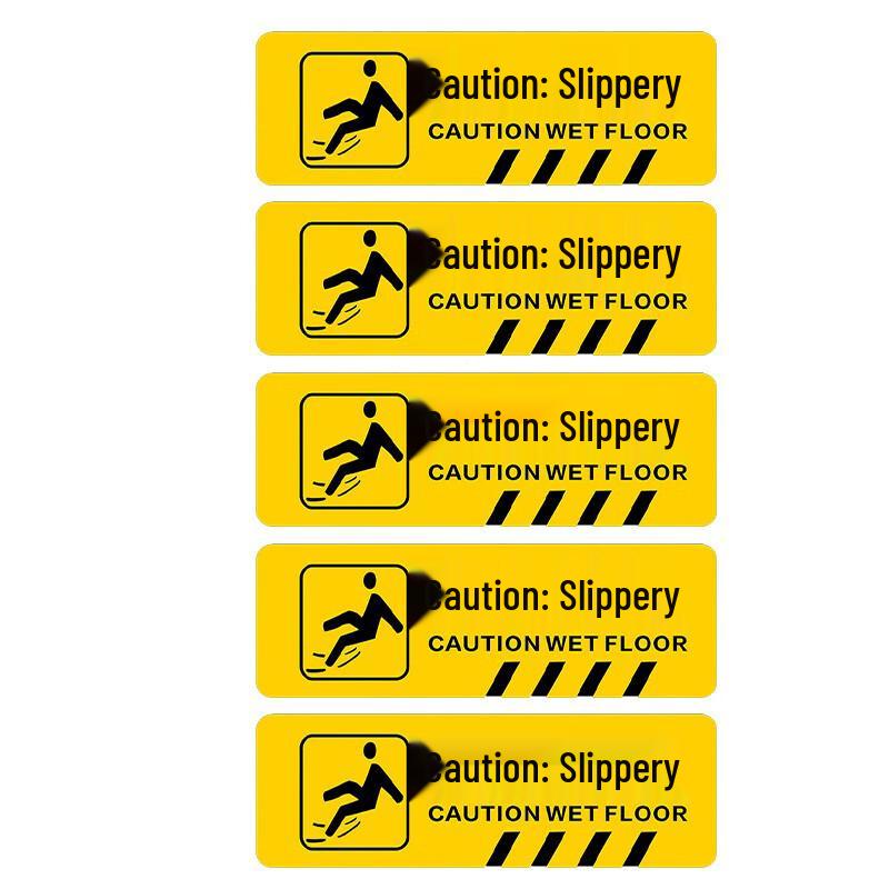 Caution Wet Floor Safety Stickers (5-Pack)