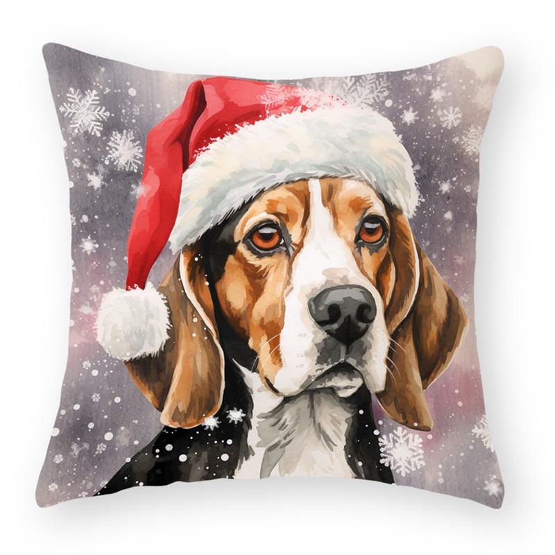 Gnom Weihnachtsmann Katze Hund Tierdruck Weihnachten Kissenbezug Wohnzimmer Sofa Kissenbezug Heimdekoration Neujahr Weihnachtsgeschenk