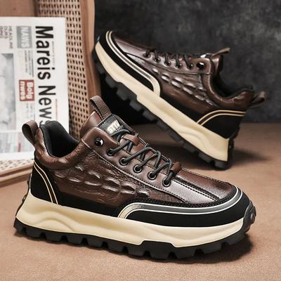 Sneakers Casual da Uomo Autunno Scarpe Vulcanizzate Maschili Autunno Nuove Scarpe Sportive da Passeggio Outdoor Suole Spesse Suola Morbida Scarpa in Pelle PU