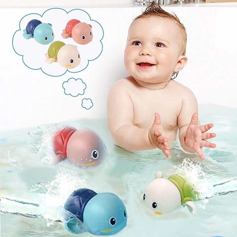 Baby Bath Toys Water Chain Clockwork Bathing Cute Swimming Turtle Toy Toddler Pool Beach Classic Toy For Kids Water Playing