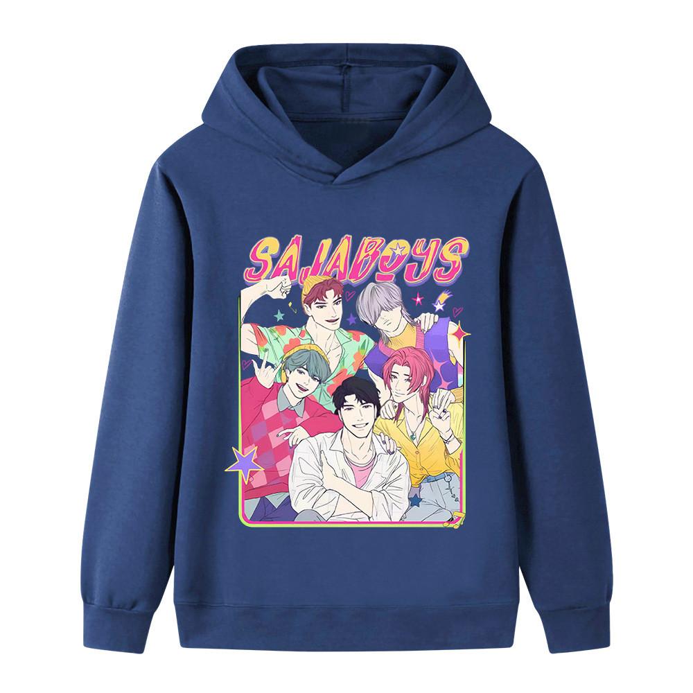 B1227 Kids Boys Girls Sajaboys Kpop Rumi Zoey Mira Print Long Sleeves Hoodie