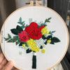 1 st 3D Blommig och Grön Växtmönster Broderi DIY Tyghantverkssats