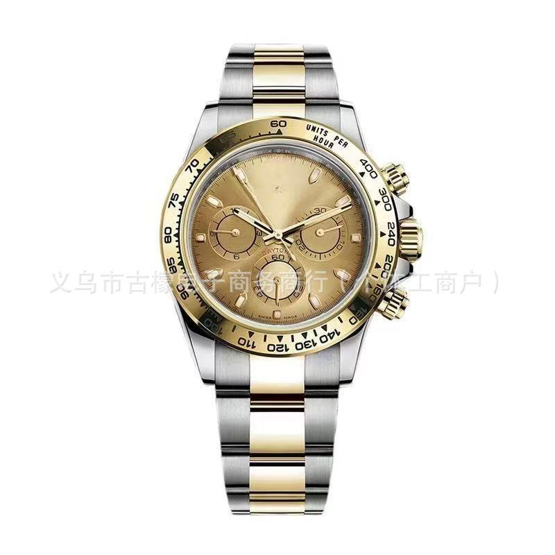 שעון קוורץ Laojia Daytona שלוש עיניים שש מחוגים רצועת פלדה עדינה סרט דבק מוצרי שעון