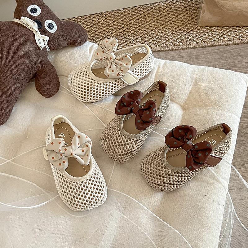 Girls Retro Flat Shoes Mary Jane Fashion Baby Princess Shoes Fashion Mesh Breathable Children's Sandals Summer Kids Shoes