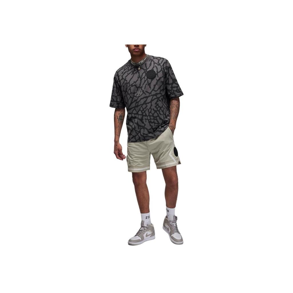 Jordan Camiseta Casual de Manga Corta y Cuello Redondo con Estampado del Paris Saint-Germain para Hombre Tops Negro DZ2912-068