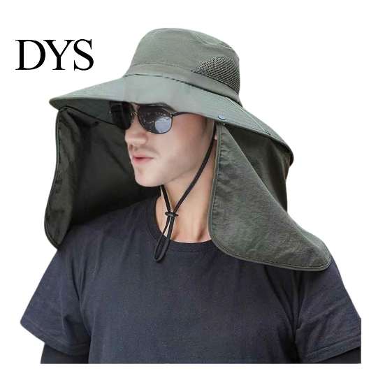 Versatile Sun Hat for Camping with Neck Flap, Breathable Wide Brim Fishing Hat, Summer Comfortable Cotton UV Protection Men Women Hiking Mountain
