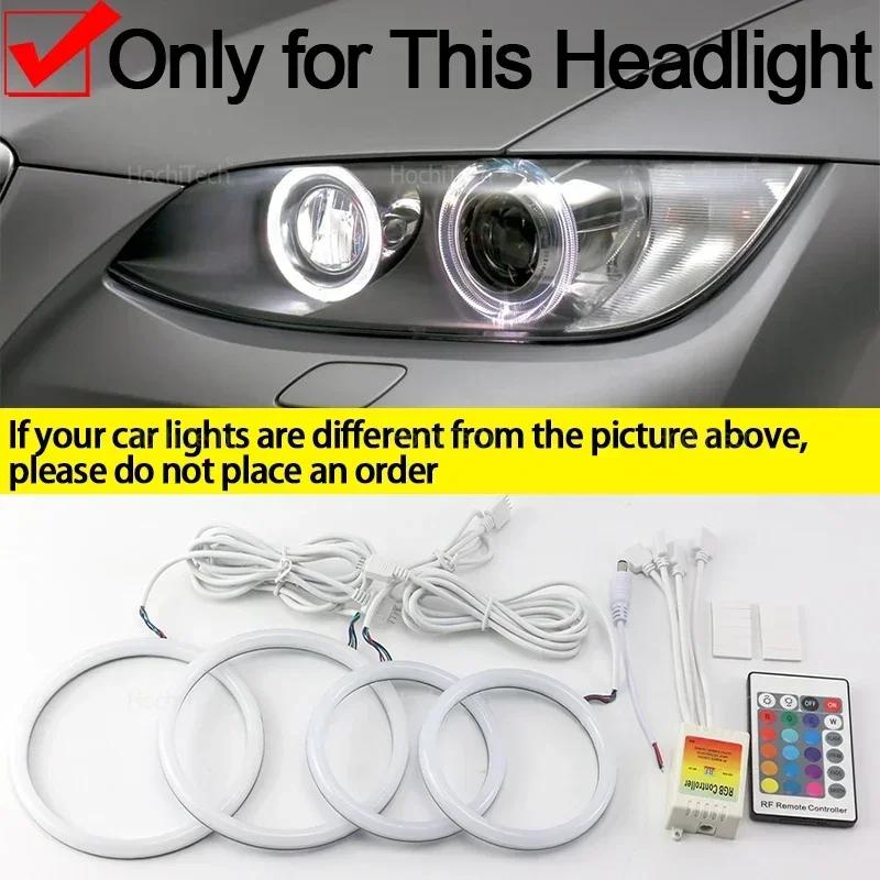 for BMW 3 Series E90 E92 E93 M3 07-13 Accessorie Cotton RGB Angel Eyes DRL, 16 Colors, 4 Dynamic Modes, Brightness Adjustment