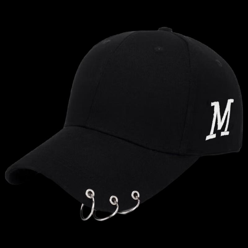 Baseballová čepice ZHENYUEQI s M-Logem a Dekoračním Kroužkem